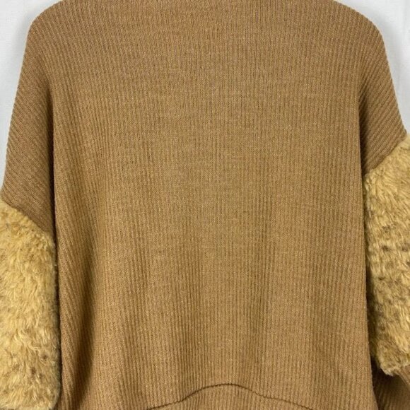 Zara‎ Faux Fur Camel Knit Pull Over Sweater Women's Medium. - Picture 6 of 8